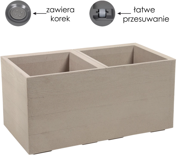 Cvetličnik Lamela Karo Eco Coffee 80 × 40 cm v odtenku latte