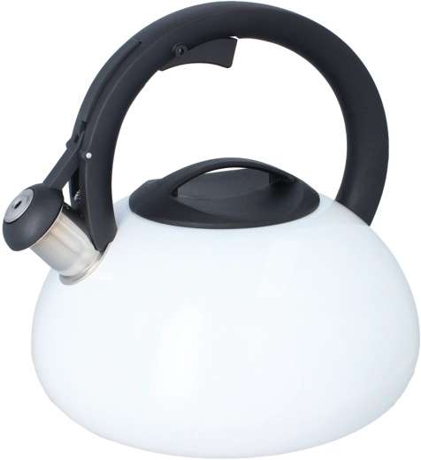 Nerjavno žvižgačo grelnik vode 3 l bel s črnim ročajem