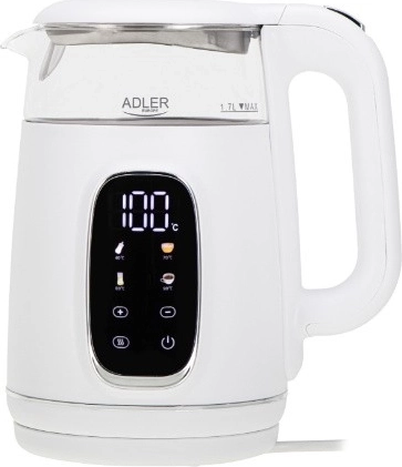 Električni grelnik vode Adler z uravnavanjem temperature 1,7 l