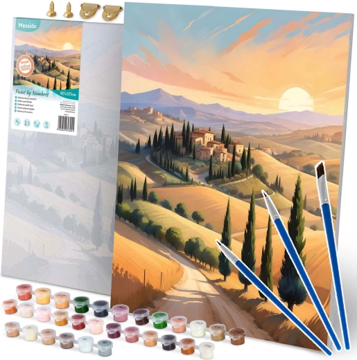 Slikanje po številkah 40 × 50 cm Massido pokrajina na platnu z okvirjem