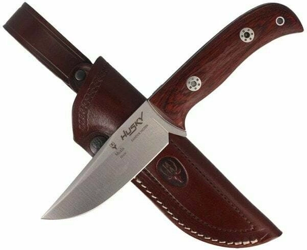 Muela Husky outdoor nož 11 cm, jeklo RWL34, les Pakka, usnjena nožnica