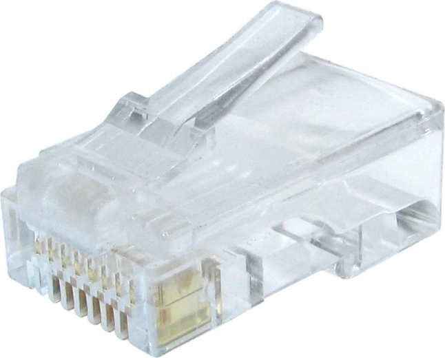 8P8C RJ45 Cat 6 Network Connector for Solid-Core Cables
