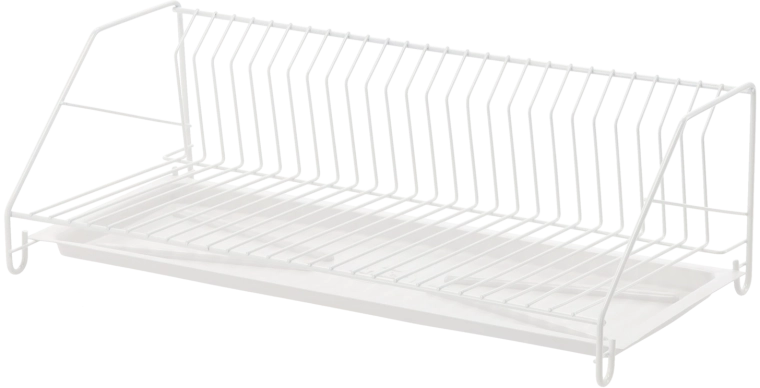 Enonivojska odcejalna polica za krožnike 50 cm, bela lakirana