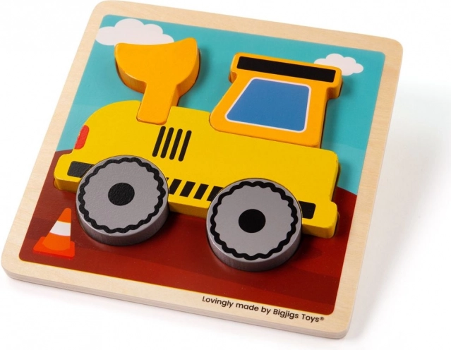 Vstavljanka z bagerjem Bigjigs Toys