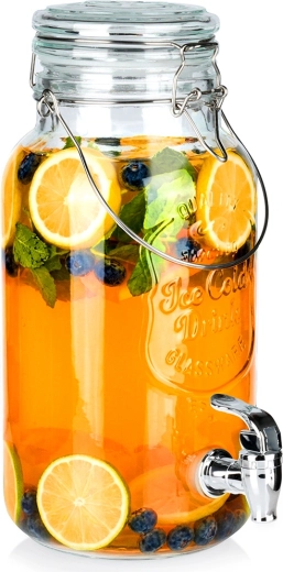 Stekleni dozirnik pijač s pipico 4 l