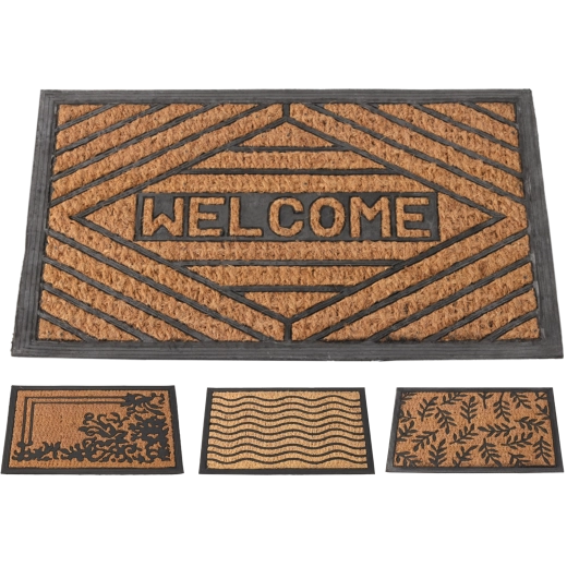 Kokosova predpražna z gumiranim spodnjim delom 40 × 60 cm, črna