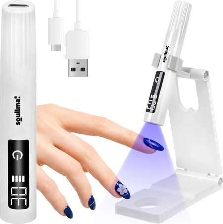 Prenosna UV/LED lučka za nohte Soulima mini 3 W z LCD zaslonom in stojalom, USB‑C