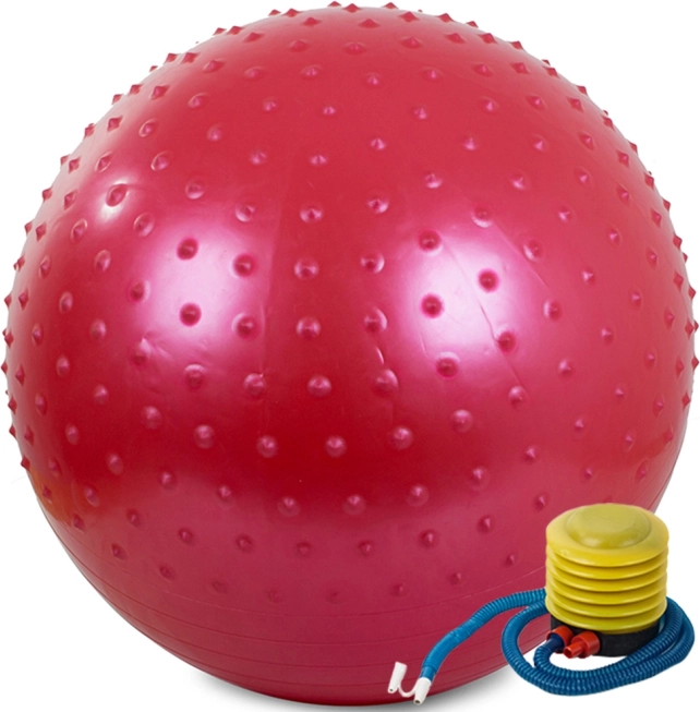 Gimnastična žoga s pumpo rdeča