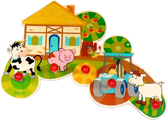 Hess obešalnik Življenje na kmetiji iz lesa, 5 kljuk