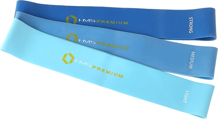 Set upornih vadbenih trakov HMS Premium – set 3 stopenj