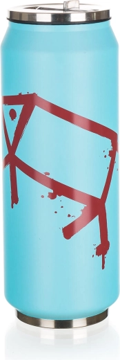 Termo lonček v obliki pločevinke 430 ml BE COOL PIG, nerjaveče jeklo, moder