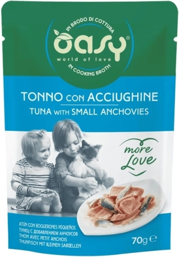 Oasy vrečka More Love – tuna z malimi inčuni 70 g