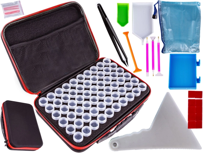 Komplet dodatkov za diamond painting – etui s 60 posodicami