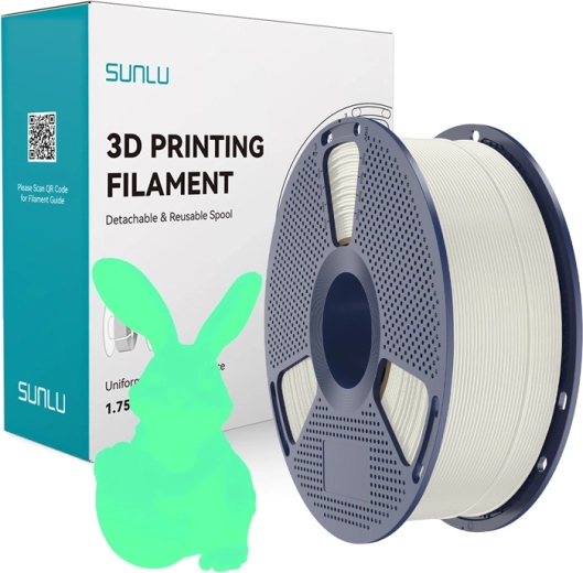 Sunlu PLA filament, ki sveti v temi, belo-zelen