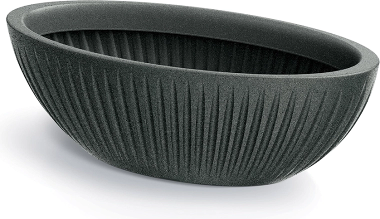 Ovalni lonček Latia 58 cm črni granit