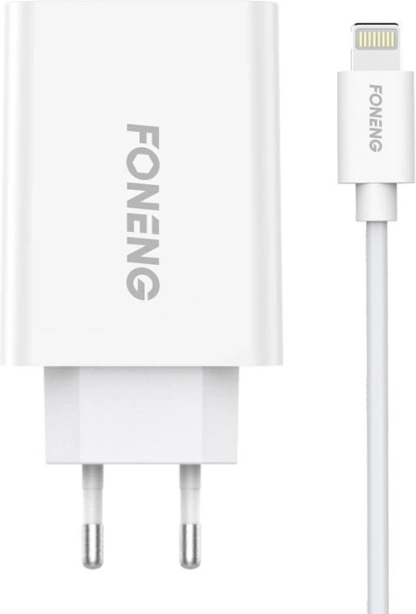 Hitri polnilec Foneng z enim USB priključkom 10,5 W + kabel USB–Lightning