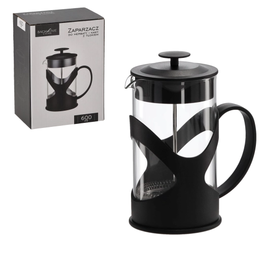 French press za kavo in čaj 600 ml s batom iz borosilikatnega stekla