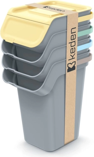 Set zložljivih košev za ločevanje odpadkov 4×25 l z vonjnim filtrom