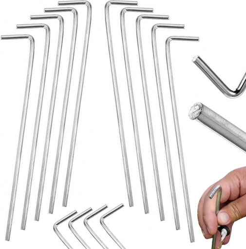 Jekleni šotorski količki L 24 cm – set 10 kos