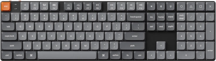 Keychron K5 Max nizkoprofilna brezžična mehanska tipkovnica z rjavimi stikali