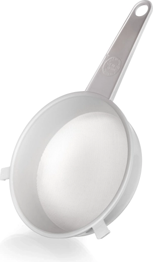 Kuhinjsko cedilo z drobno mrežico 16 cm, belo