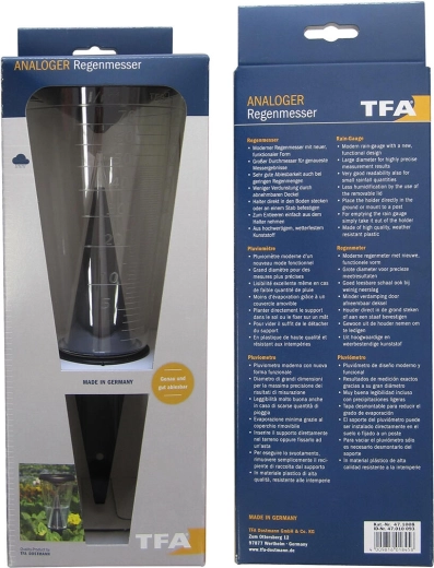 Plastični merilnik padavin 12,2 × 30,5 cm z nosilcem