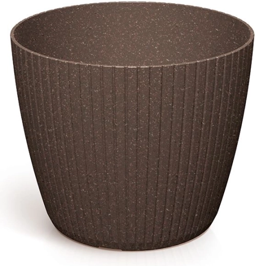 Lamia Eco Wood Flowerpot 15.8 cm – coffee
