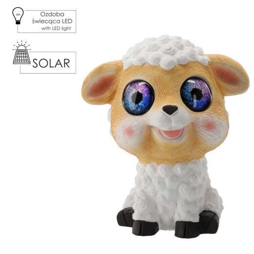 Vrtna sončna figurica ovčke z LED osvetlitvijo