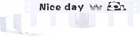 Kovinski vratni obešalnik, 6 kljukic – Nice Day – bel