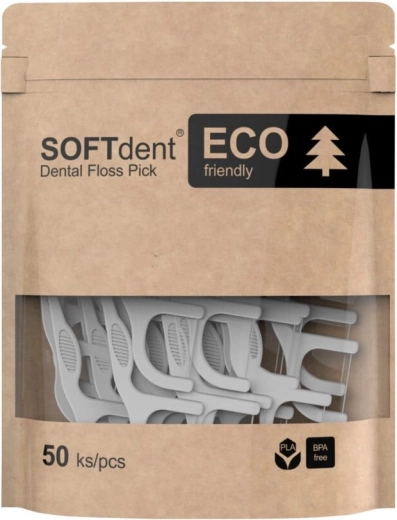 Softdent Eco zobne zobotrebce z nitko 50 kos