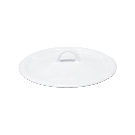 Emajliran pokrov bel/krem 16 cm