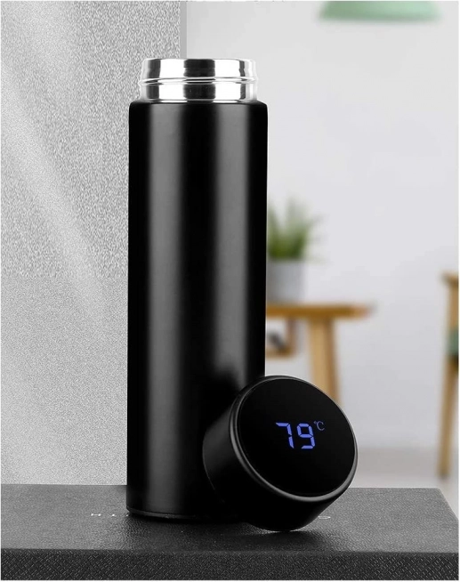 Pametni termo lonček z LED zaslonom 500 ml črn