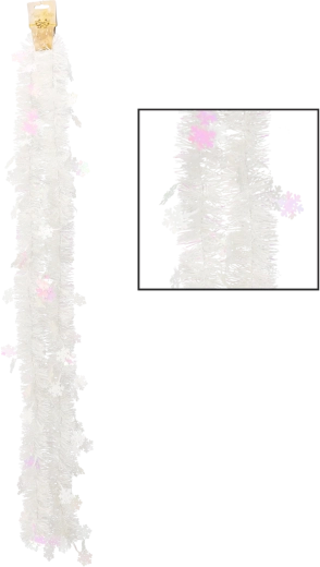 Božični bel okrasni venček 2 m