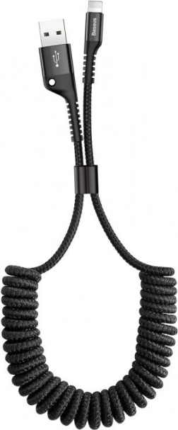 Baseus vzmetni kabel Lightning 1 m 2 A – črn
