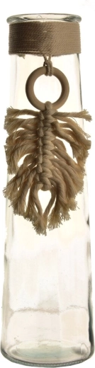 Steklena vaza Macramé 9 × 9 × 35 cm
