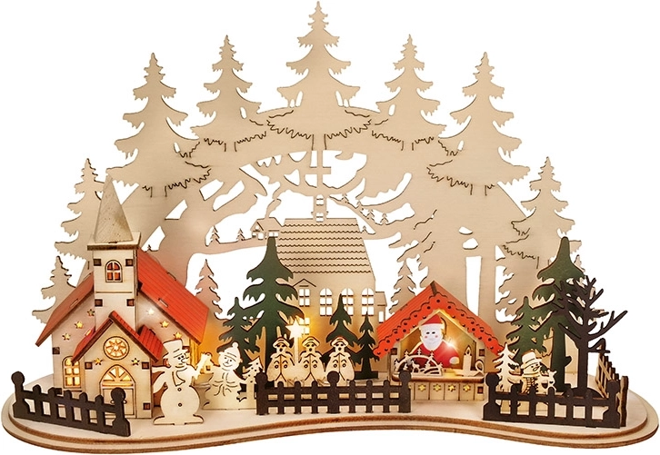 Solight LED Christmas village with church