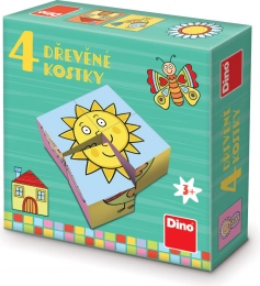 Dino lesene kocke za najmlajše 4 kosi