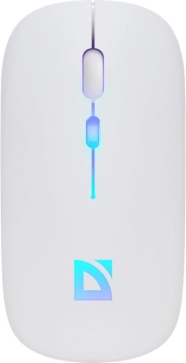 Brezžična tiha miška DEFENDER Touch, Bluetooth + 2,4 GHz, RGB, bela