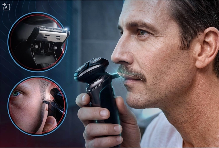 Detailed grooming thanks to the integrated pop‑up trimmer