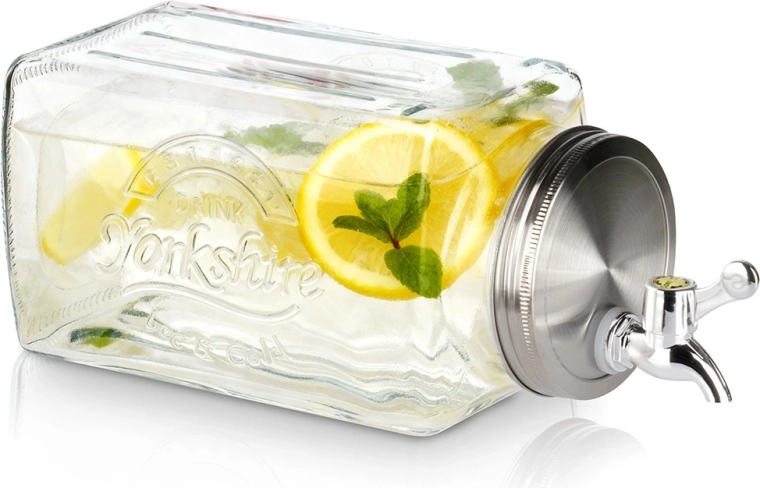 Stekleni dozirnik pijač za hladilnik 3,3 l s pipo