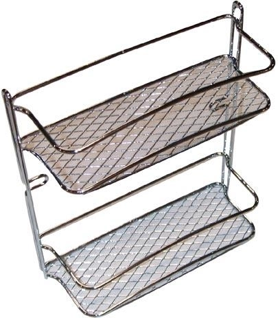 Kopalniška polička STAR, 2 nivoja, krom, 23 × 10 × 26 cm