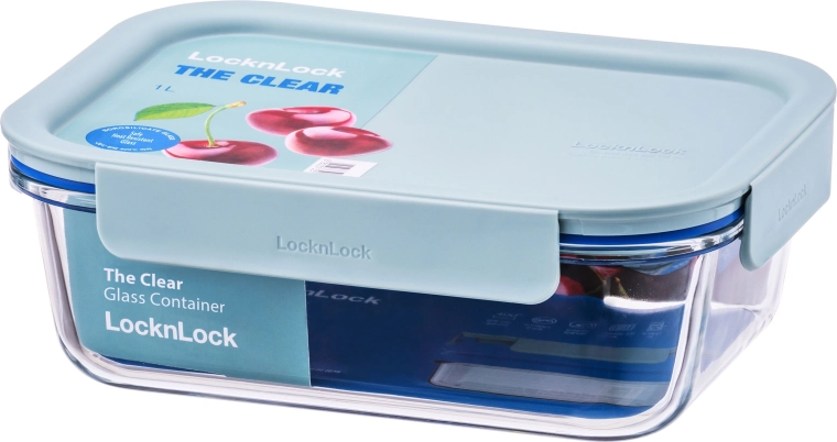 LOCKNLOCK CLEAR GLASS 1000 ml borosilicate glass baking dish with lid