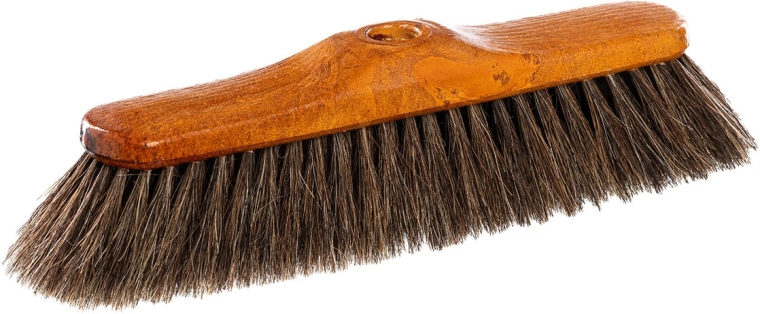 Metla 28 cm iz plastike v imitaciji lesa s čisto konjsko žimo in grobim navojem