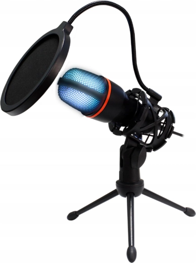 Studijski USB kondenzatorski mikrofon BM-3000 z RGB osvetlitvijo