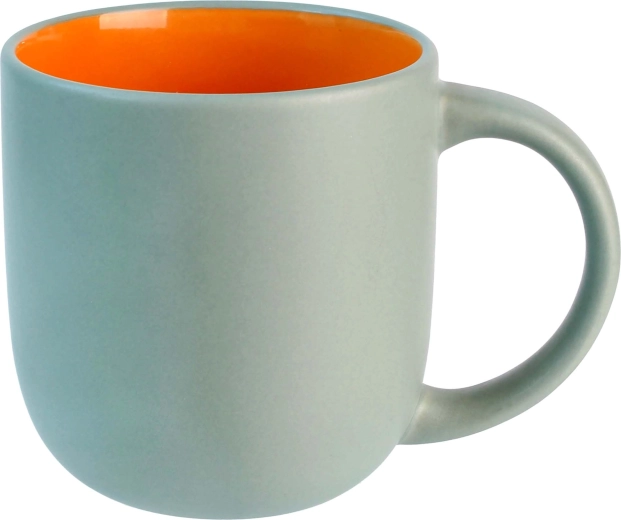 Keramična skodelica 435 ml zeleno-oranžna