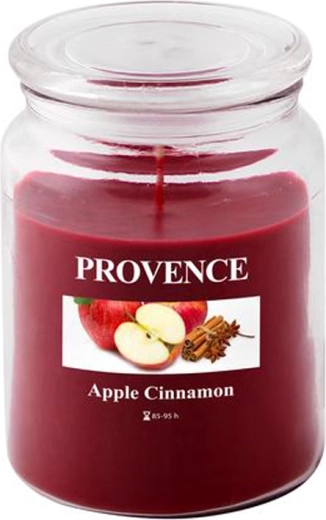 Dišeča sveča v steklu jabolko in cimet PROVENCE 95 ur