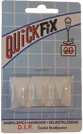 Samolepilni plastični kavlji, pravokotne oblike, beli (3 kosi)