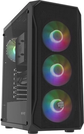 računalniško ohišje FURY Shobo SH4F RGB midi tower s kaljenim steklom, črno