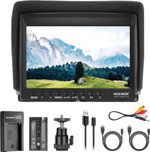 Neewer F100 prenosni monitor z USB polnilnikom in baterijo NP-F550