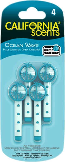 California Scents Ocean Wave Vent Clip Air Freshener Sticks